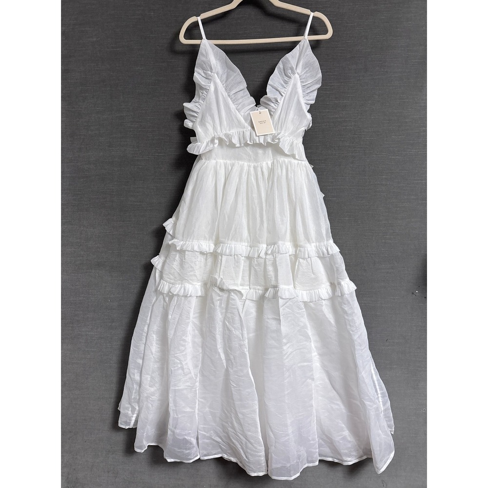NEW Dream Sister Jane Dress S White Bridal Wedding Tiered Cami Boho Romantic